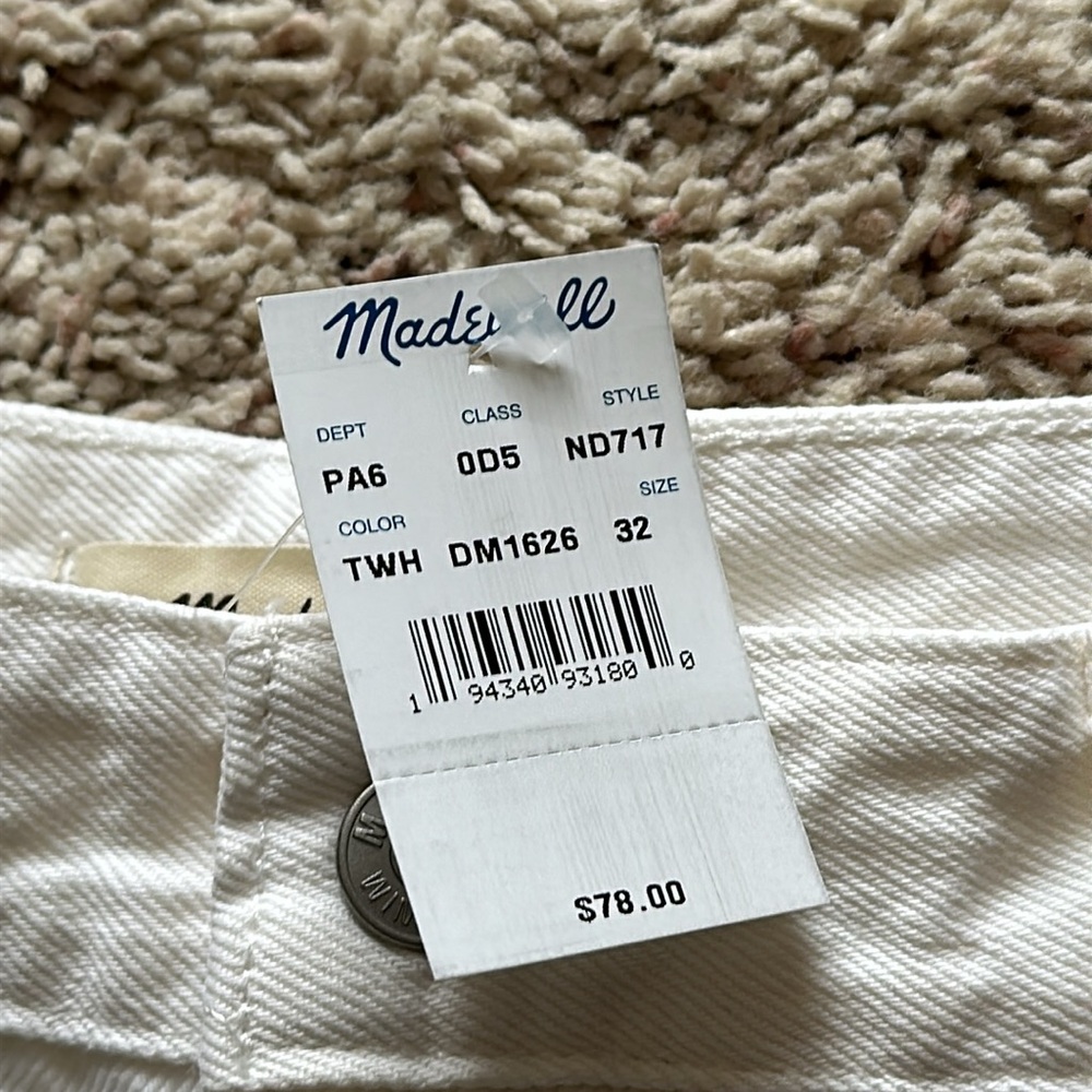 Madewell Relaxed Fit Mid-Rise Raw Edge Shorts Sz 32 NWT - Picture 5 of 5